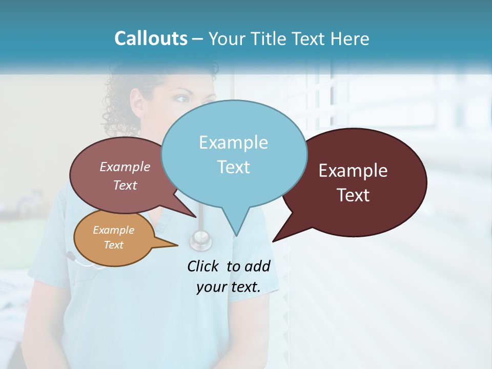 A Woman Doctor Standing In Front Of A Window With A Stethoscope On PowerPoint Template