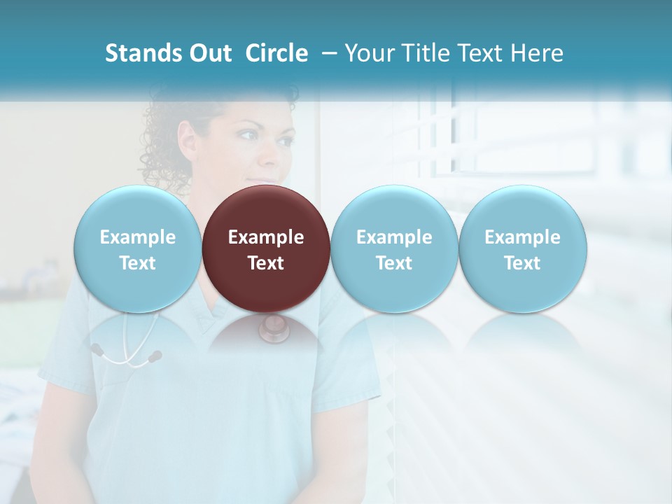 A Woman Doctor Standing In Front Of A Window With A Stethoscope On PowerPoint Template