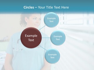 A Woman Doctor Standing In Front Of A Window With A Stethoscope On PowerPoint Template