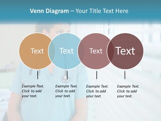 A Woman Doctor Standing In Front Of A Window With A Stethoscope On PowerPoint Template