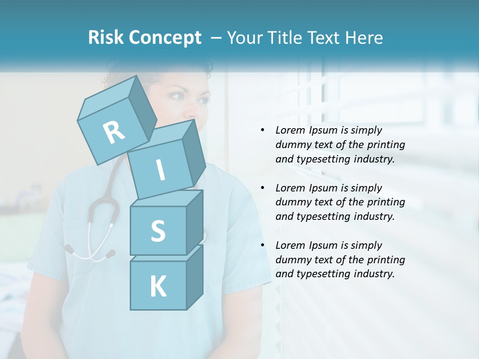 A Woman Doctor Standing In Front Of A Window With A Stethoscope On PowerPoint Template