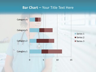 A Woman Doctor Standing In Front Of A Window With A Stethoscope On PowerPoint Template