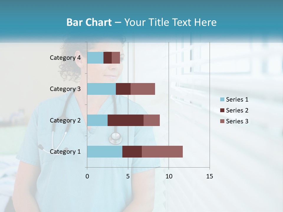 A Woman Doctor Standing In Front Of A Window With A Stethoscope On PowerPoint Template