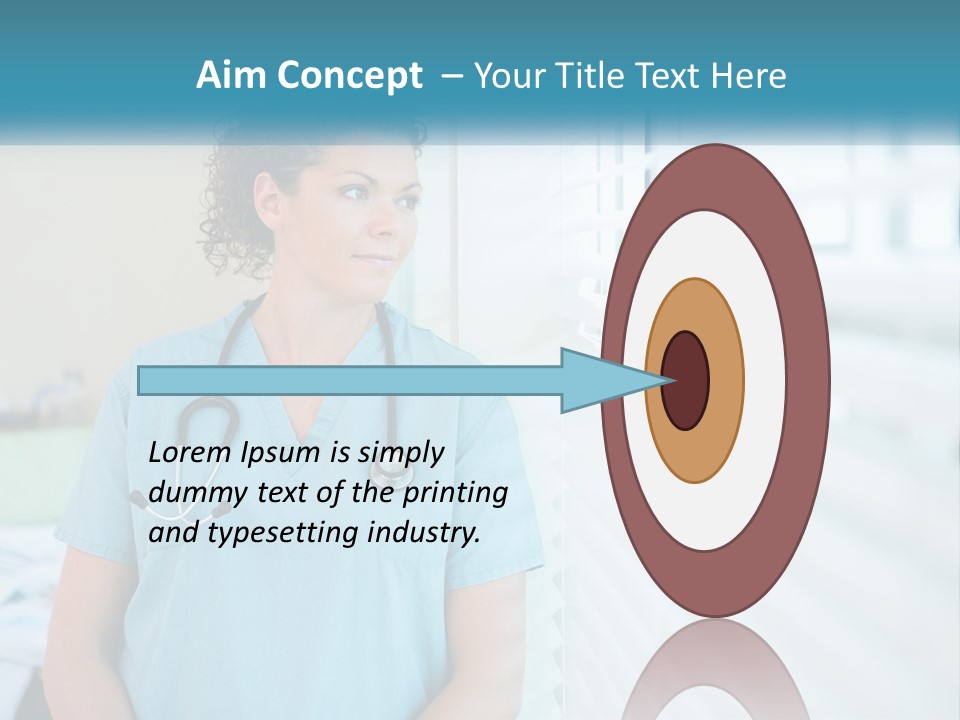 A Woman Doctor Standing In Front Of A Window With A Stethoscope On PowerPoint Template