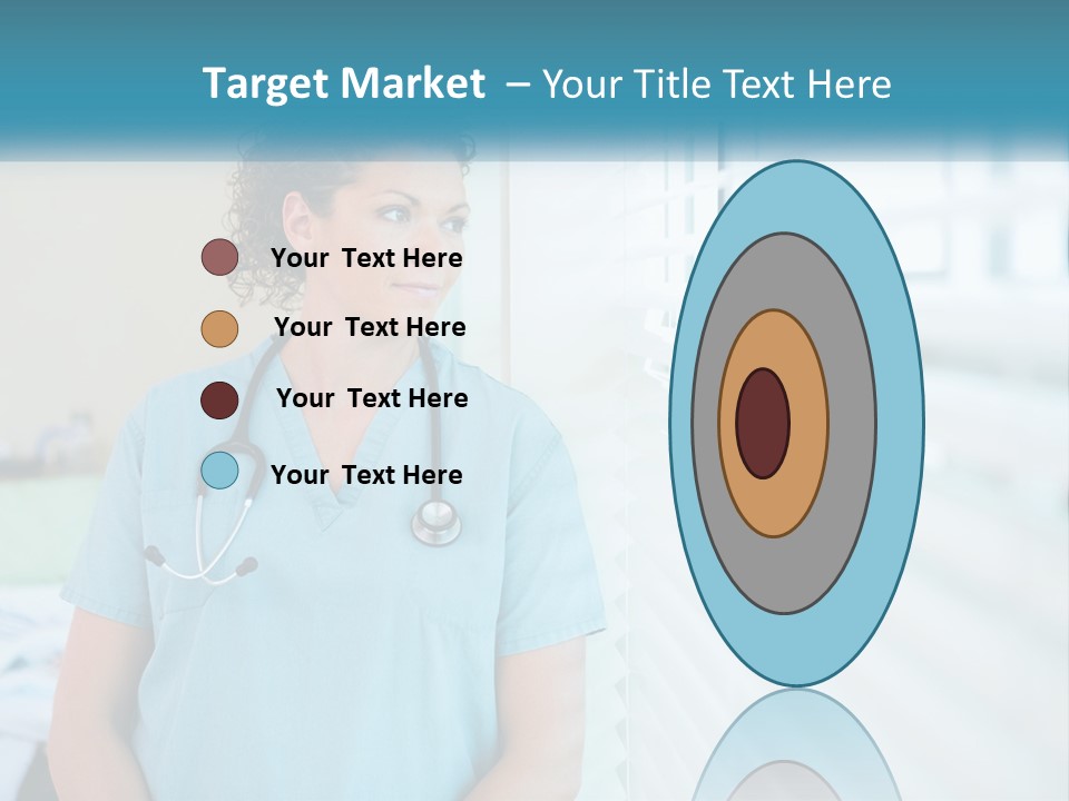 A Woman Doctor Standing In Front Of A Window With A Stethoscope On PowerPoint Template