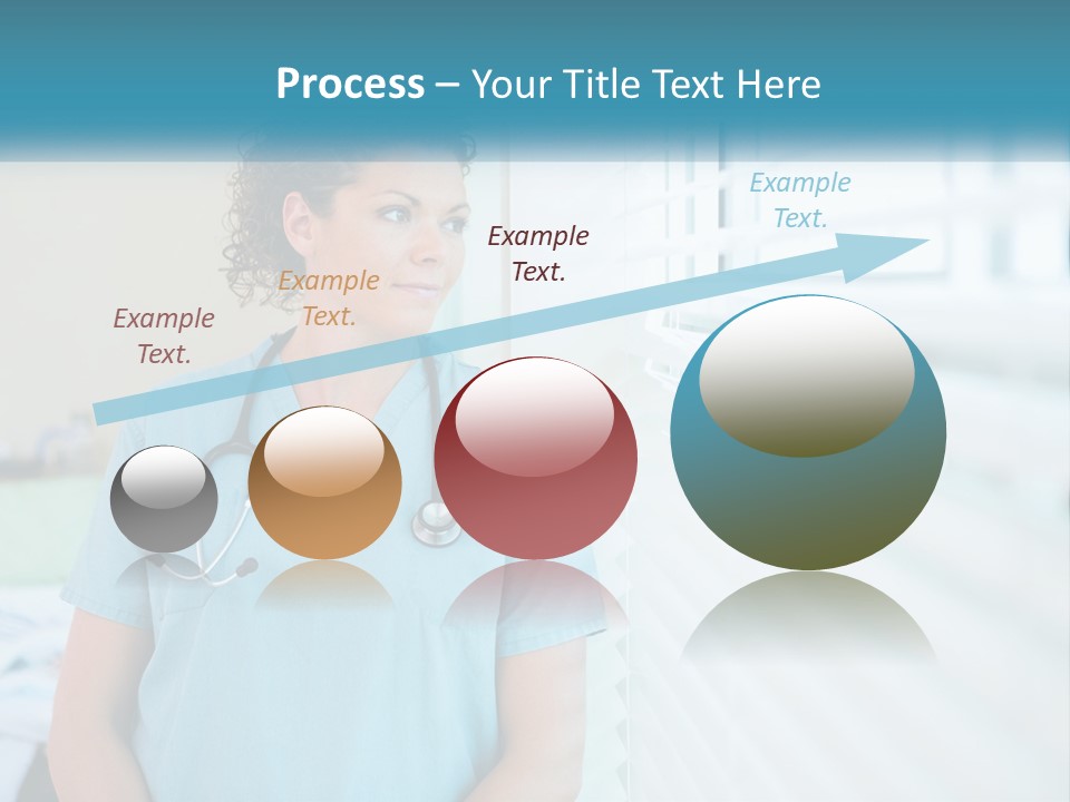 A Woman Doctor Standing In Front Of A Window With A Stethoscope On PowerPoint Template