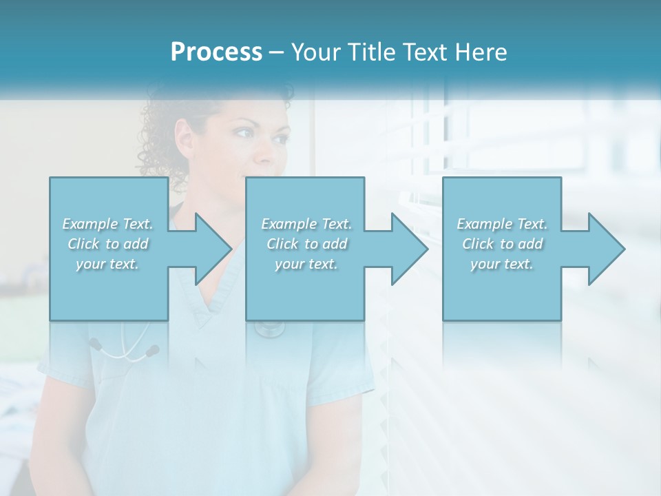A Woman Doctor Standing In Front Of A Window With A Stethoscope On PowerPoint Template