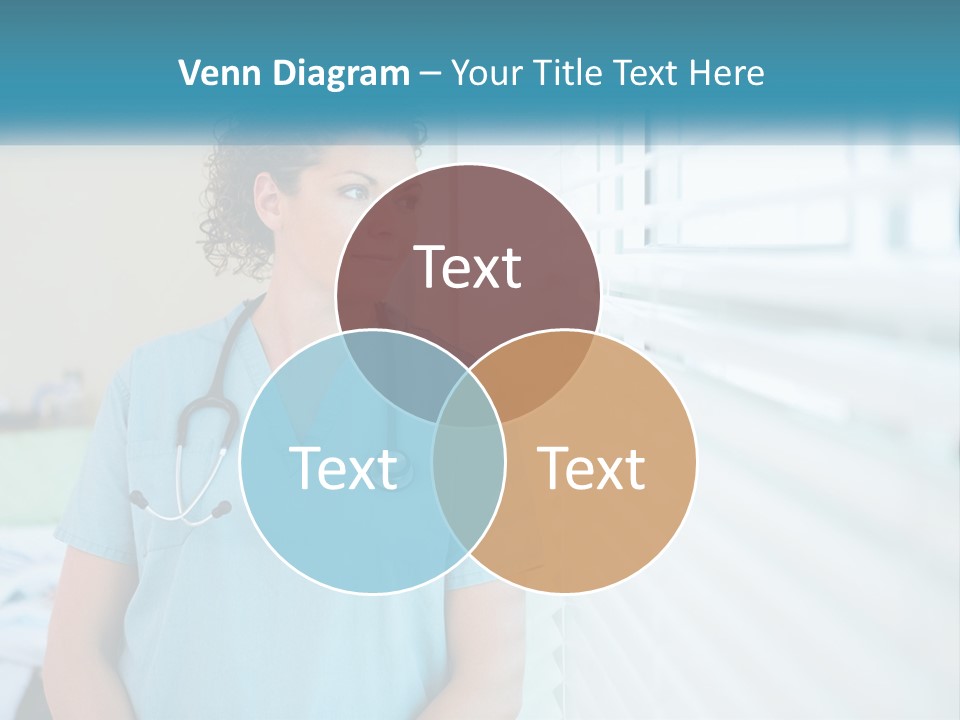 A Woman Doctor Standing In Front Of A Window With A Stethoscope On PowerPoint Template