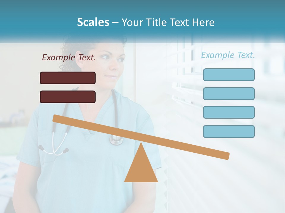 A Woman Doctor Standing In Front Of A Window With A Stethoscope On PowerPoint Template