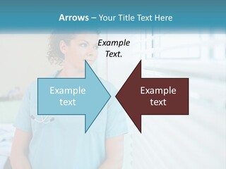 A Woman Doctor Standing In Front Of A Window With A Stethoscope On PowerPoint Template