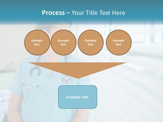 A Woman Doctor Standing In Front Of A Window With A Stethoscope On PowerPoint Template