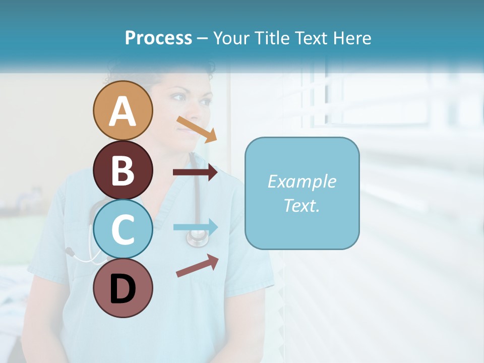 A Woman Doctor Standing In Front Of A Window With A Stethoscope On PowerPoint Template