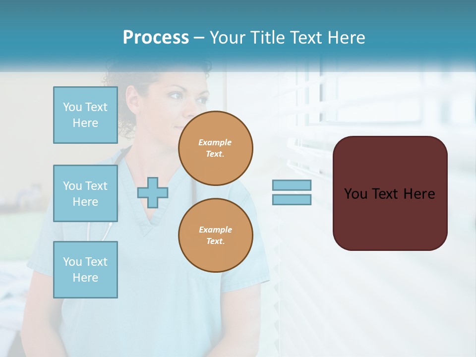 A Woman Doctor Standing In Front Of A Window With A Stethoscope On PowerPoint Template