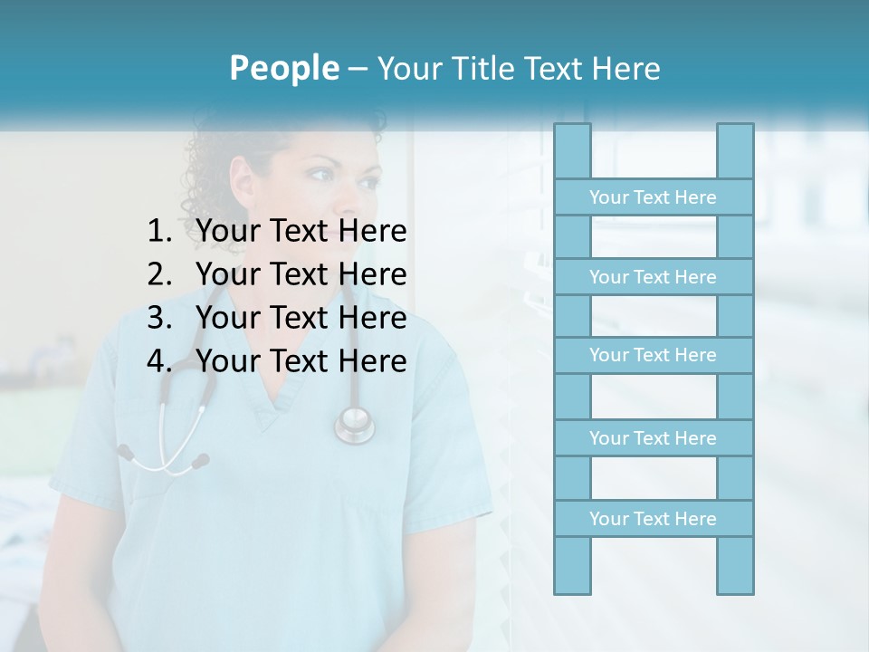 A Woman Doctor Standing In Front Of A Window With A Stethoscope On PowerPoint Template