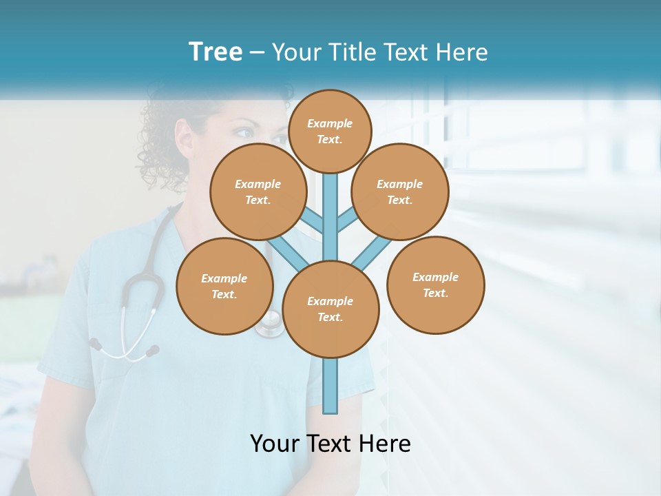 A Woman Doctor Standing In Front Of A Window With A Stethoscope On PowerPoint Template