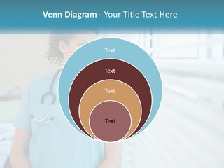 A Woman Doctor Standing In Front Of A Window With A Stethoscope On PowerPoint Template
