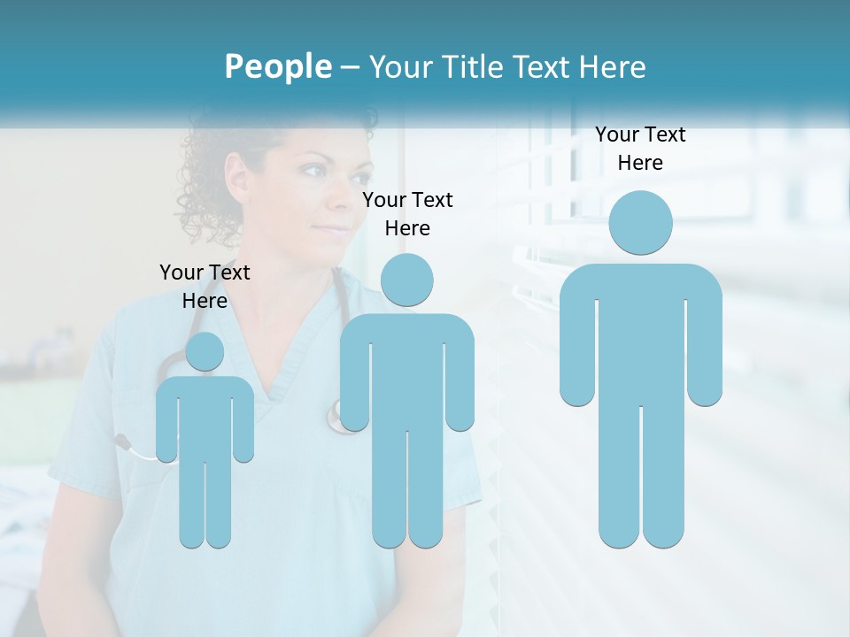 A Woman Doctor Standing In Front Of A Window With A Stethoscope On PowerPoint Template