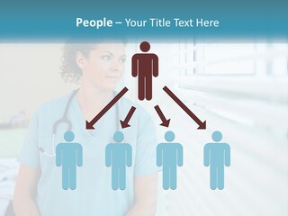 A Woman Doctor Standing In Front Of A Window With A Stethoscope On PowerPoint Template