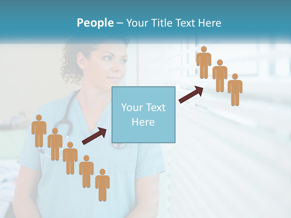 A Woman Doctor Standing In Front Of A Window With A Stethoscope On PowerPoint Template