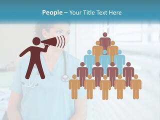 A Woman Doctor Standing In Front Of A Window With A Stethoscope On PowerPoint Template