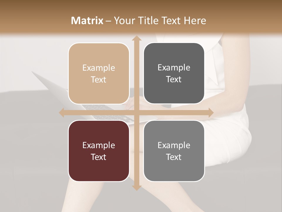 A Woman Sitting On A Couch Using A Laptop Computer PowerPoint Template