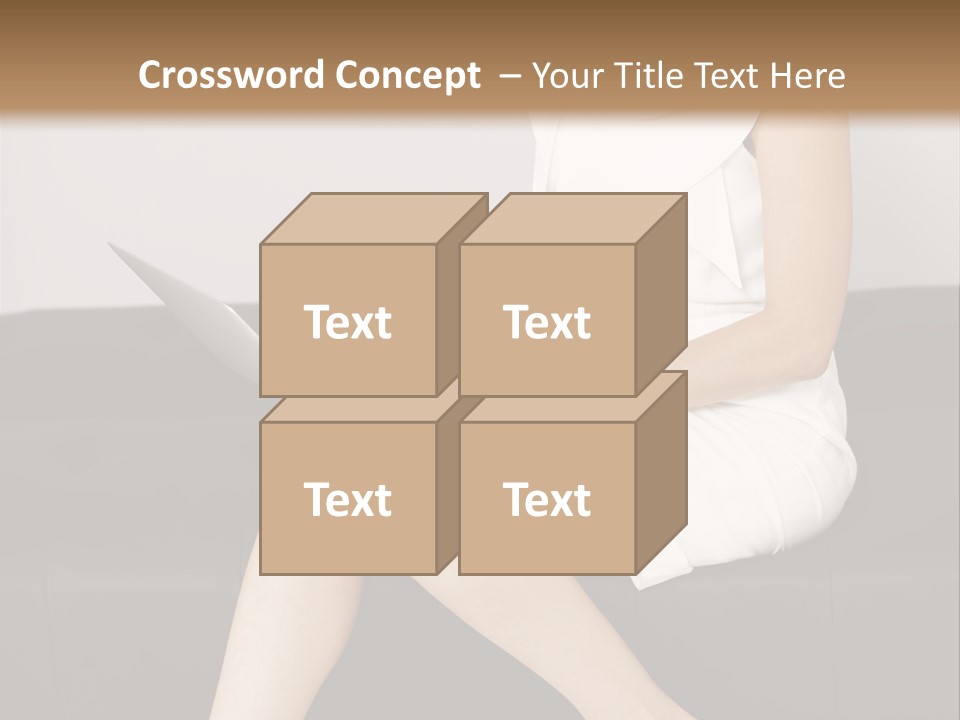 A Woman Sitting On A Couch Using A Laptop Computer PowerPoint Template