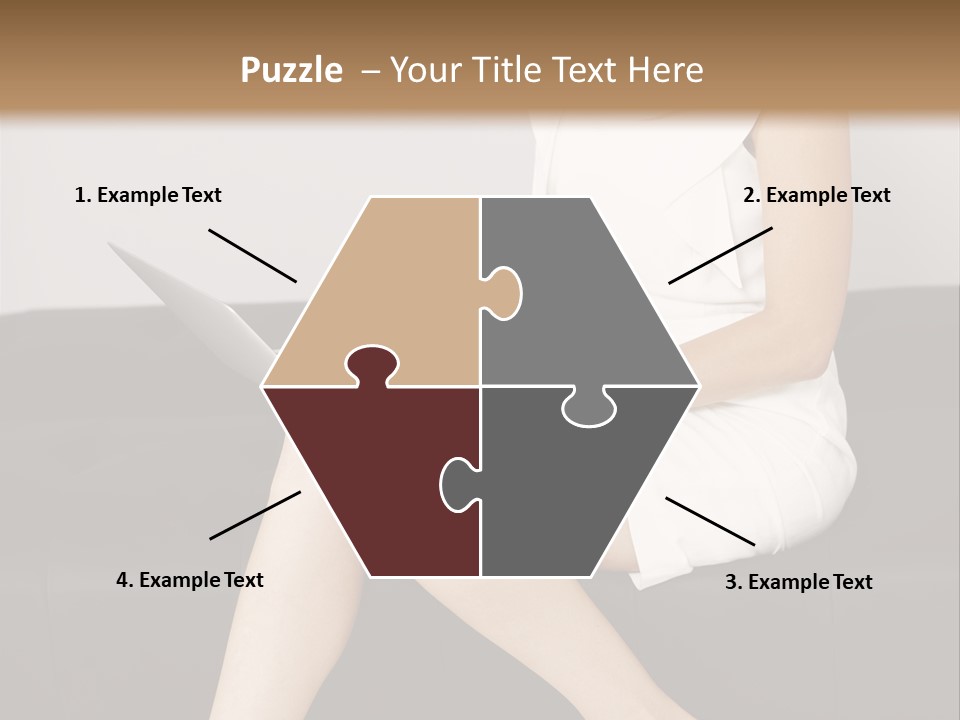 A Woman Sitting On A Couch Using A Laptop Computer PowerPoint Template