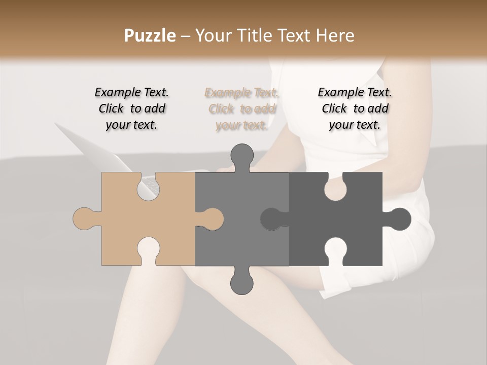 A Woman Sitting On A Couch Using A Laptop Computer PowerPoint Template