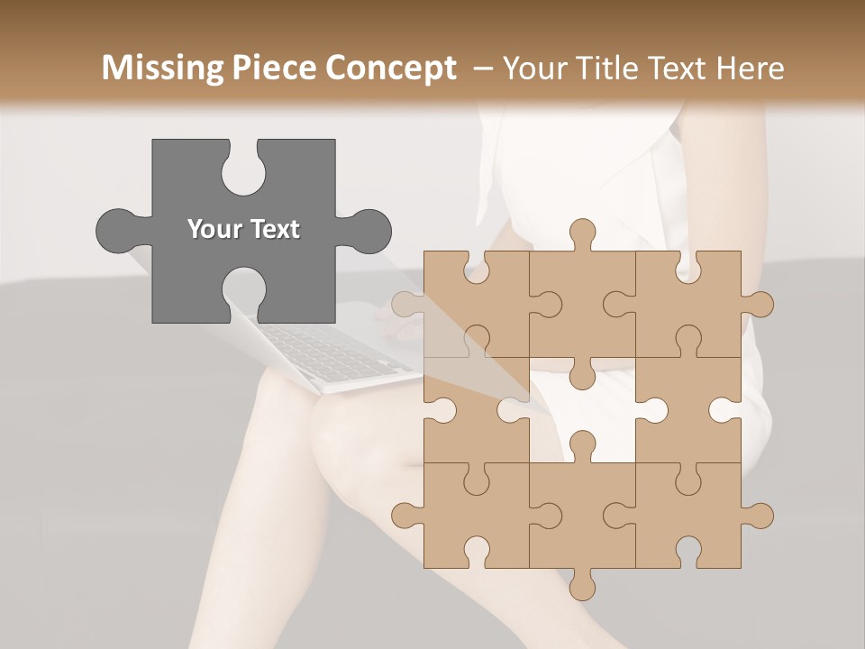 A Woman Sitting On A Couch Using A Laptop Computer PowerPoint Template