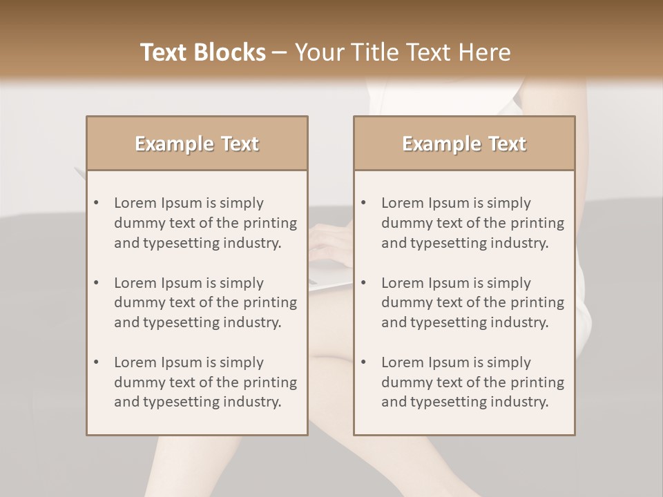 A Woman Sitting On A Couch Using A Laptop Computer PowerPoint Template