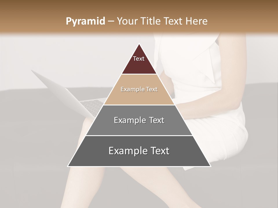 A Woman Sitting On A Couch Using A Laptop Computer PowerPoint Template