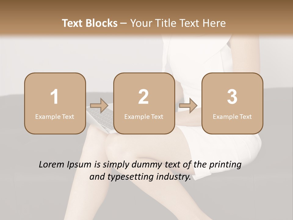 A Woman Sitting On A Couch Using A Laptop Computer PowerPoint Template