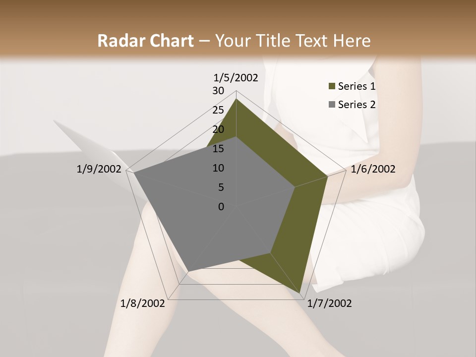 A Woman Sitting On A Couch Using A Laptop Computer PowerPoint Template