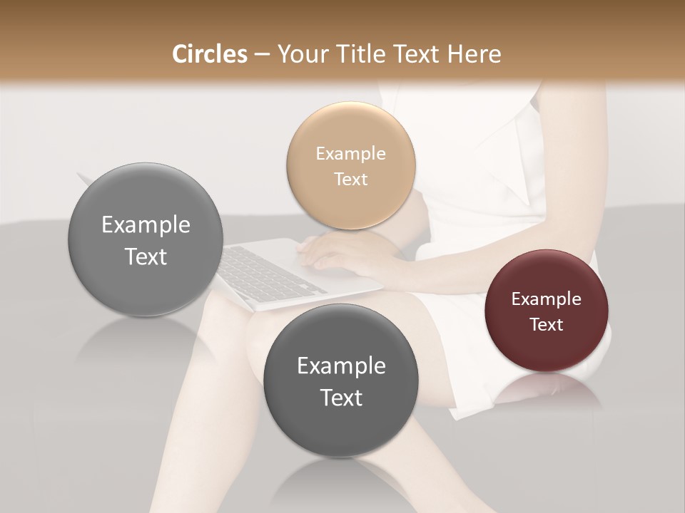 A Woman Sitting On A Couch Using A Laptop Computer PowerPoint Template