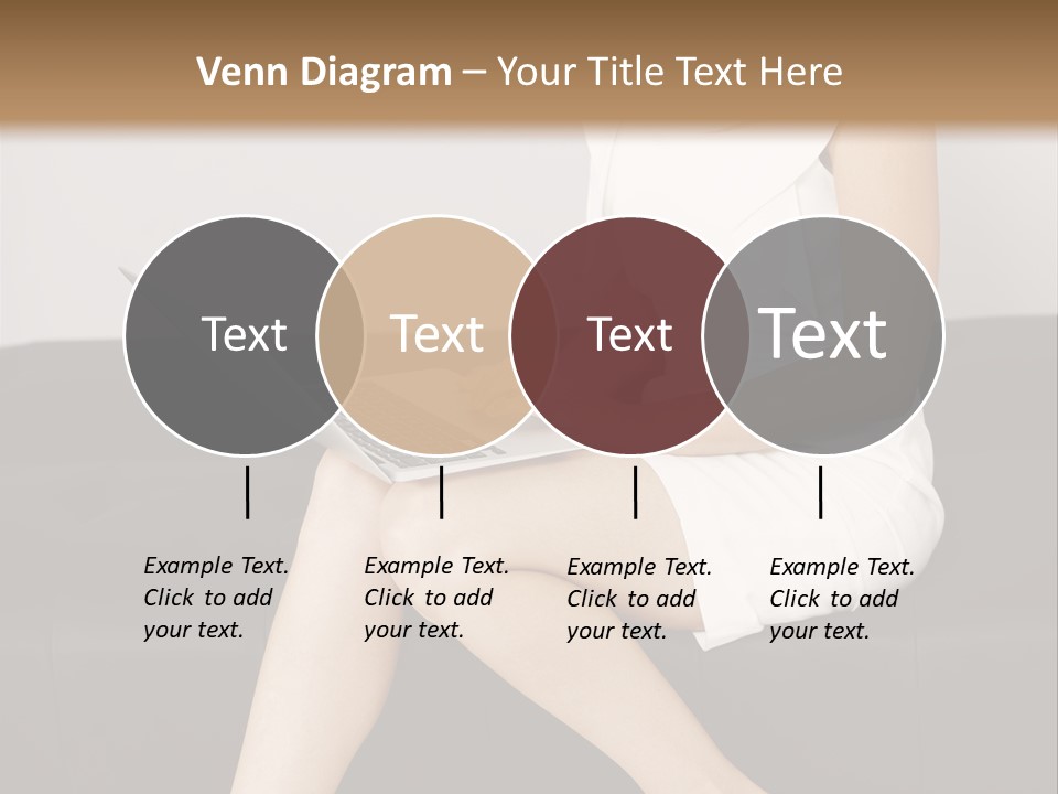 A Woman Sitting On A Couch Using A Laptop Computer PowerPoint Template