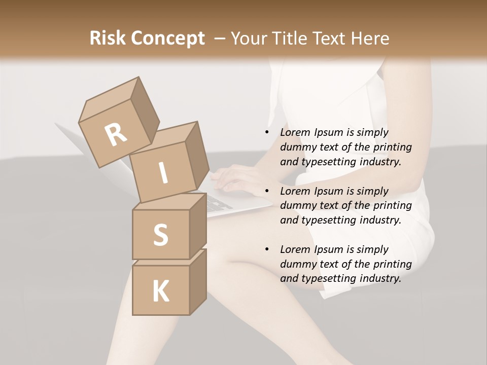 A Woman Sitting On A Couch Using A Laptop Computer PowerPoint Template