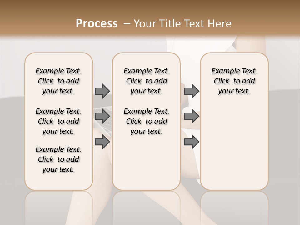 A Woman Sitting On A Couch Using A Laptop Computer PowerPoint Template