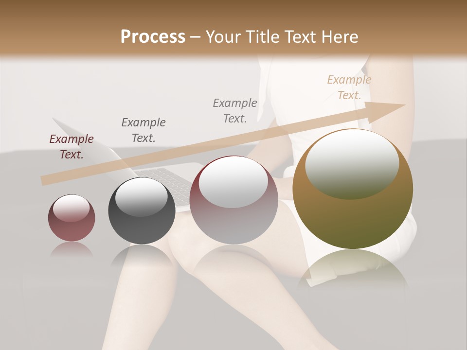 A Woman Sitting On A Couch Using A Laptop Computer PowerPoint Template