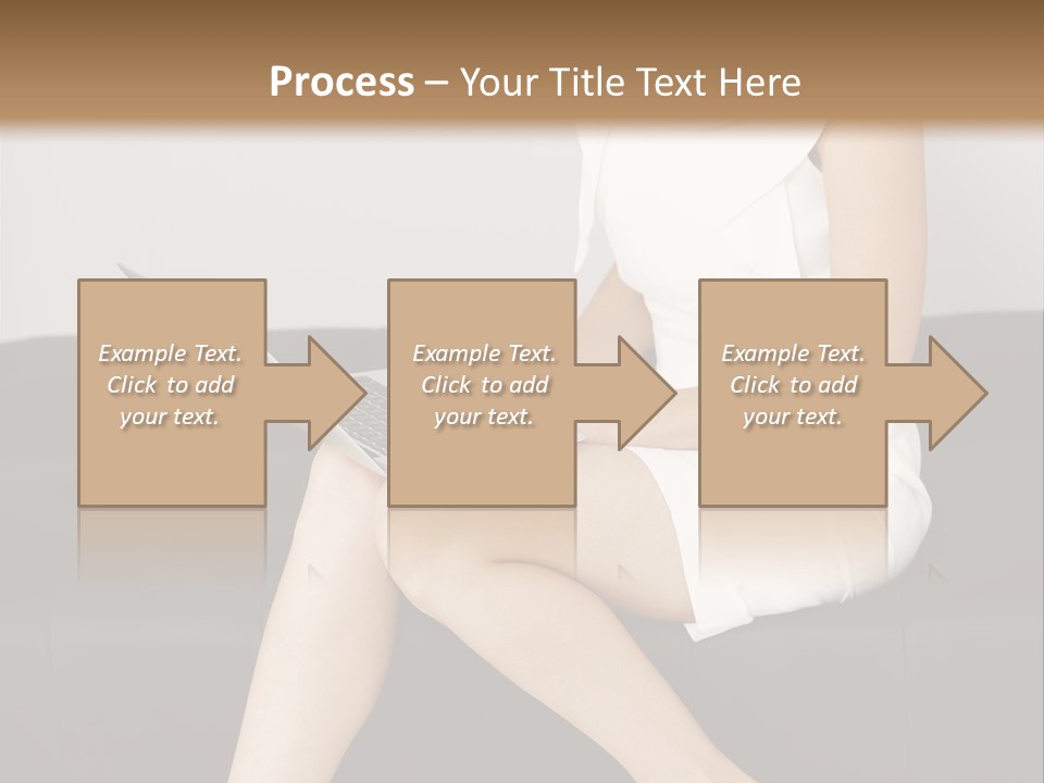 A Woman Sitting On A Couch Using A Laptop Computer PowerPoint Template