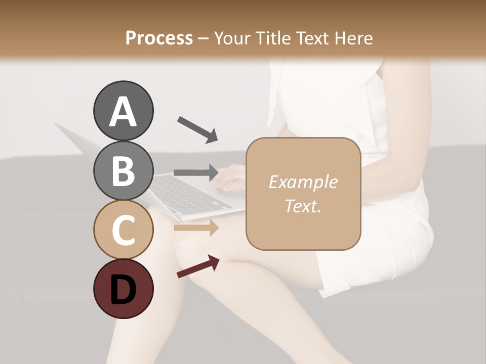 A Woman Sitting On A Couch Using A Laptop Computer PowerPoint Template