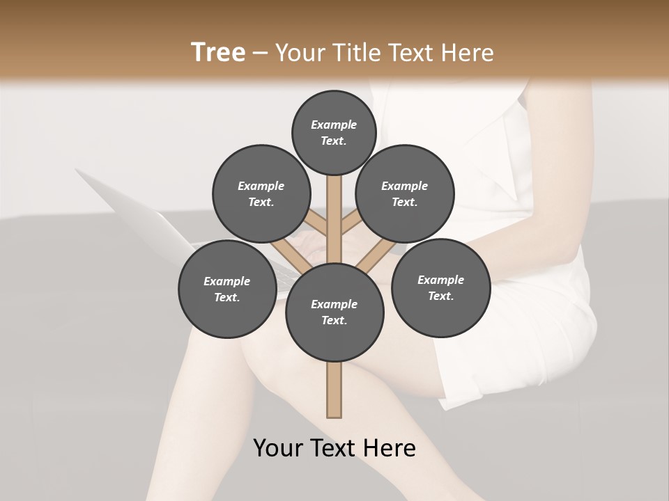 A Woman Sitting On A Couch Using A Laptop Computer PowerPoint Template