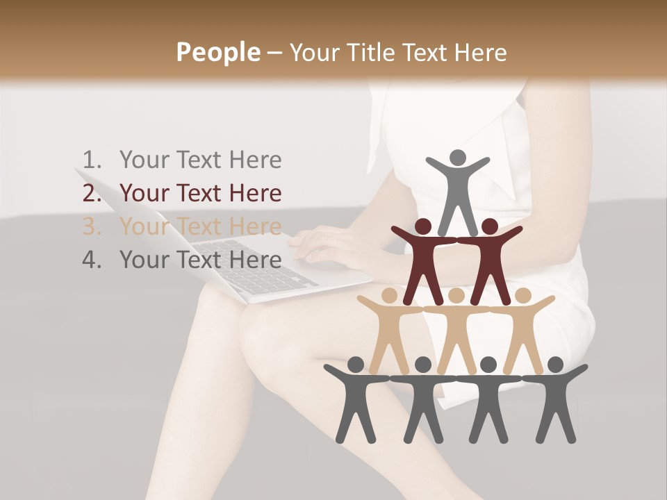 A Woman Sitting On A Couch Using A Laptop Computer PowerPoint Template