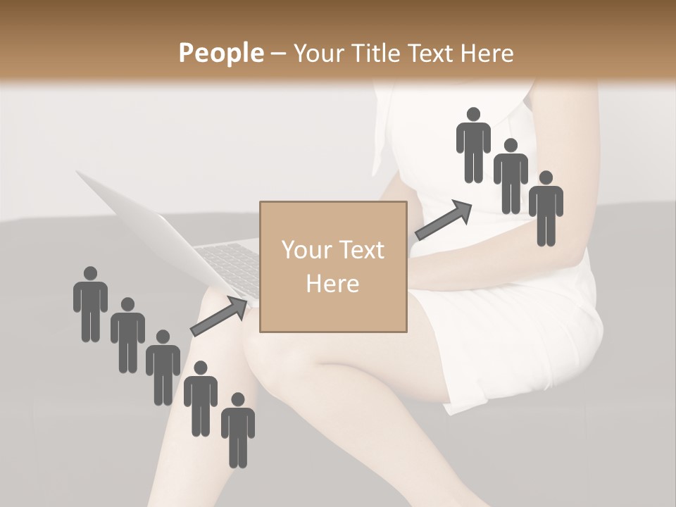 A Woman Sitting On A Couch Using A Laptop Computer PowerPoint Template