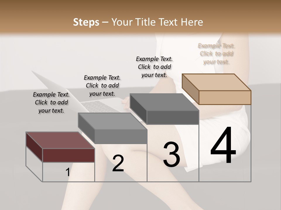 A Woman Sitting On A Couch Using A Laptop Computer PowerPoint Template