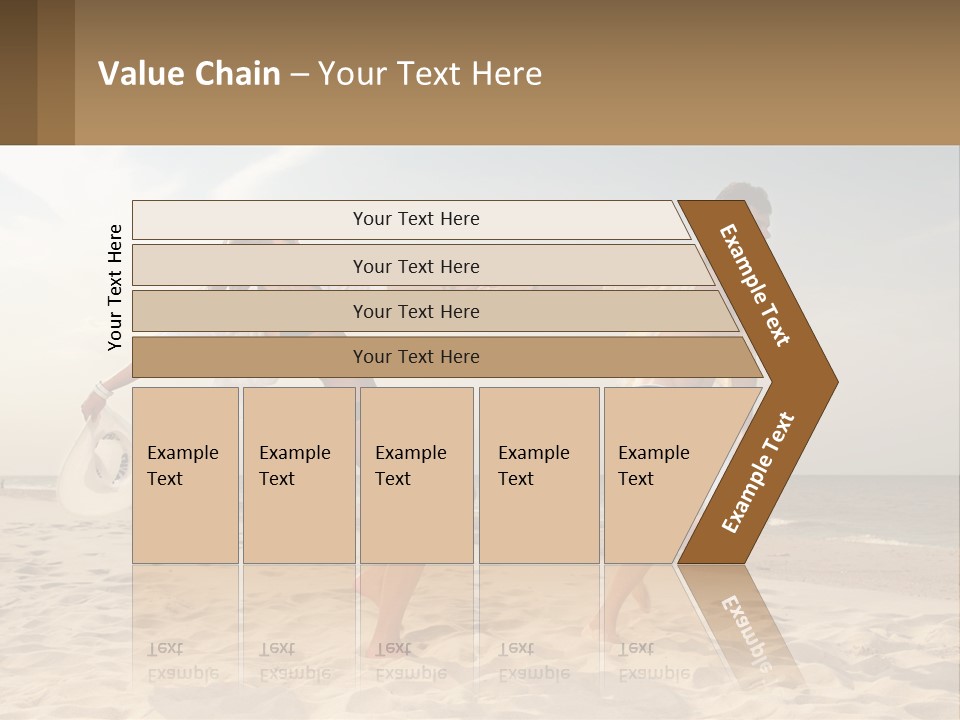 A Man And A Woman Playing Frisbee On The Beach PowerPoint Template