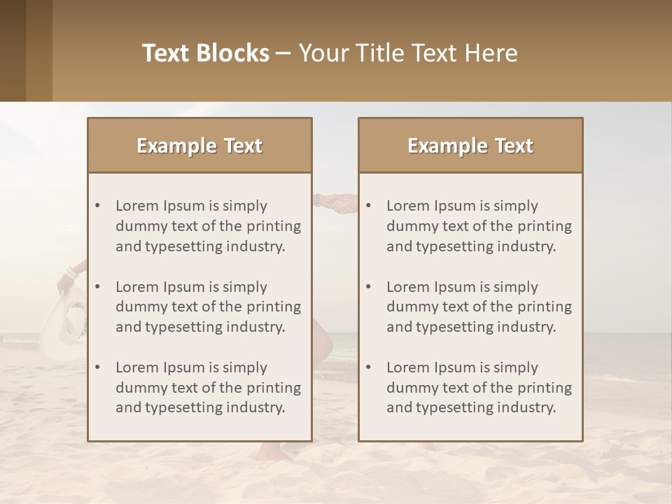 A Man And A Woman Playing Frisbee On The Beach PowerPoint Template