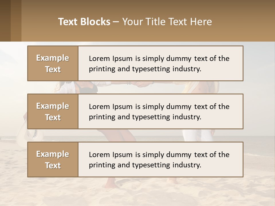 A Man And A Woman Playing Frisbee On The Beach PowerPoint Template