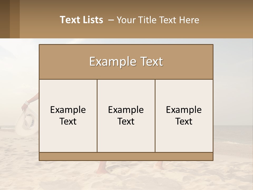 A Man And A Woman Playing Frisbee On The Beach PowerPoint Template