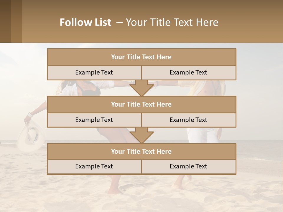 A Man And A Woman Playing Frisbee On The Beach PowerPoint Template