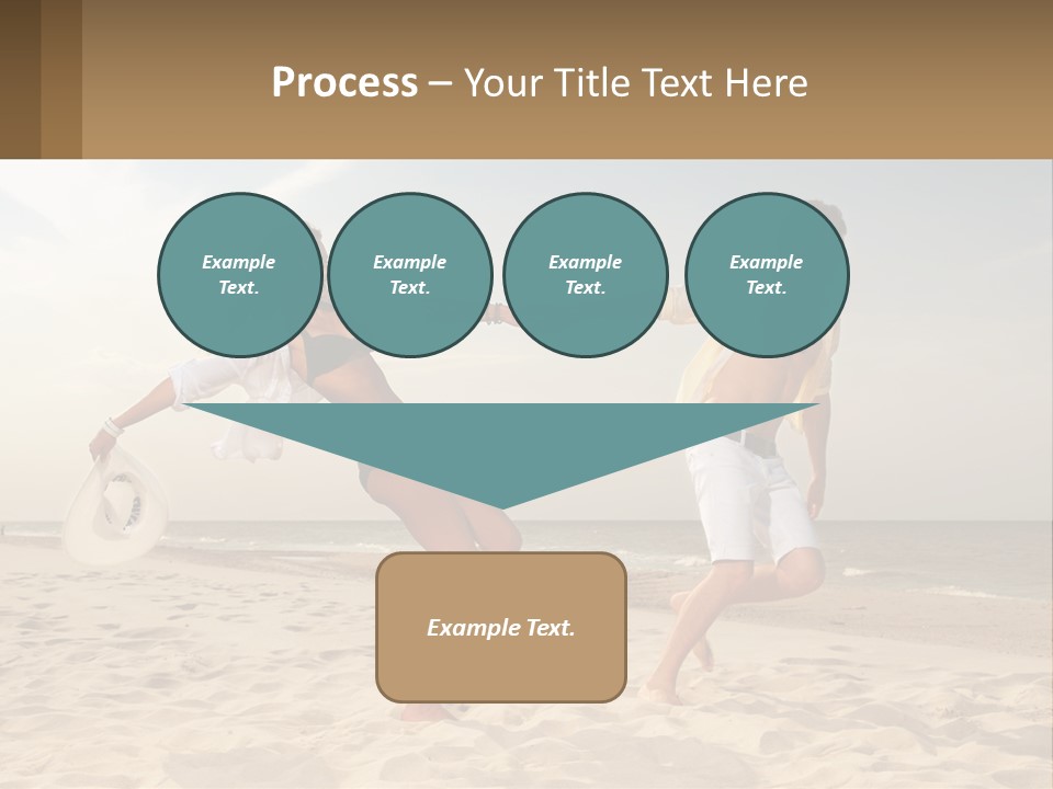 A Man And A Woman Playing Frisbee On The Beach PowerPoint Template